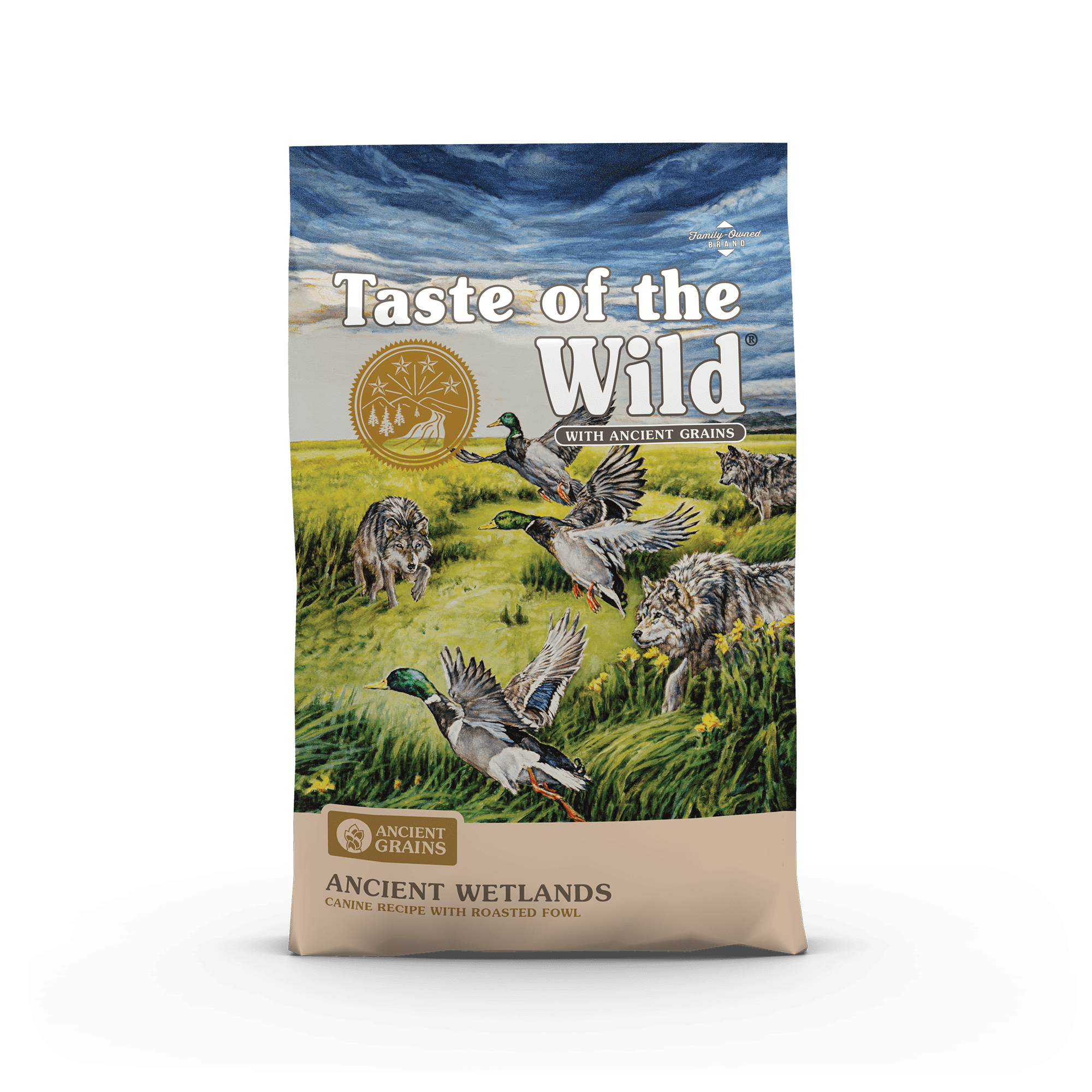 Taste of the Wild Ancient Wetlands Canine Recipe with Roasted Fowl package