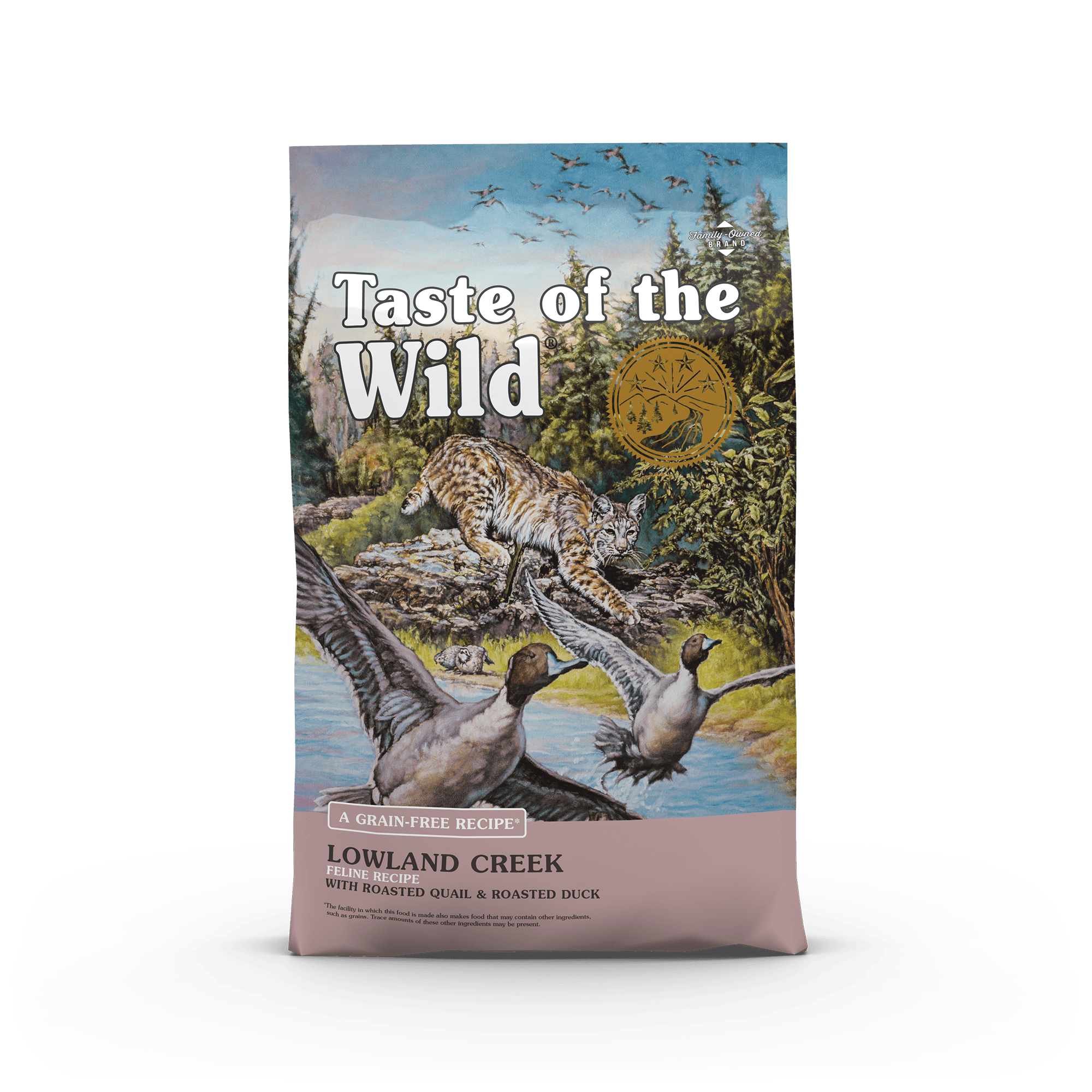 Lowland Creek Feline Recipe with Roasted Quail & Roasted Duck bag front