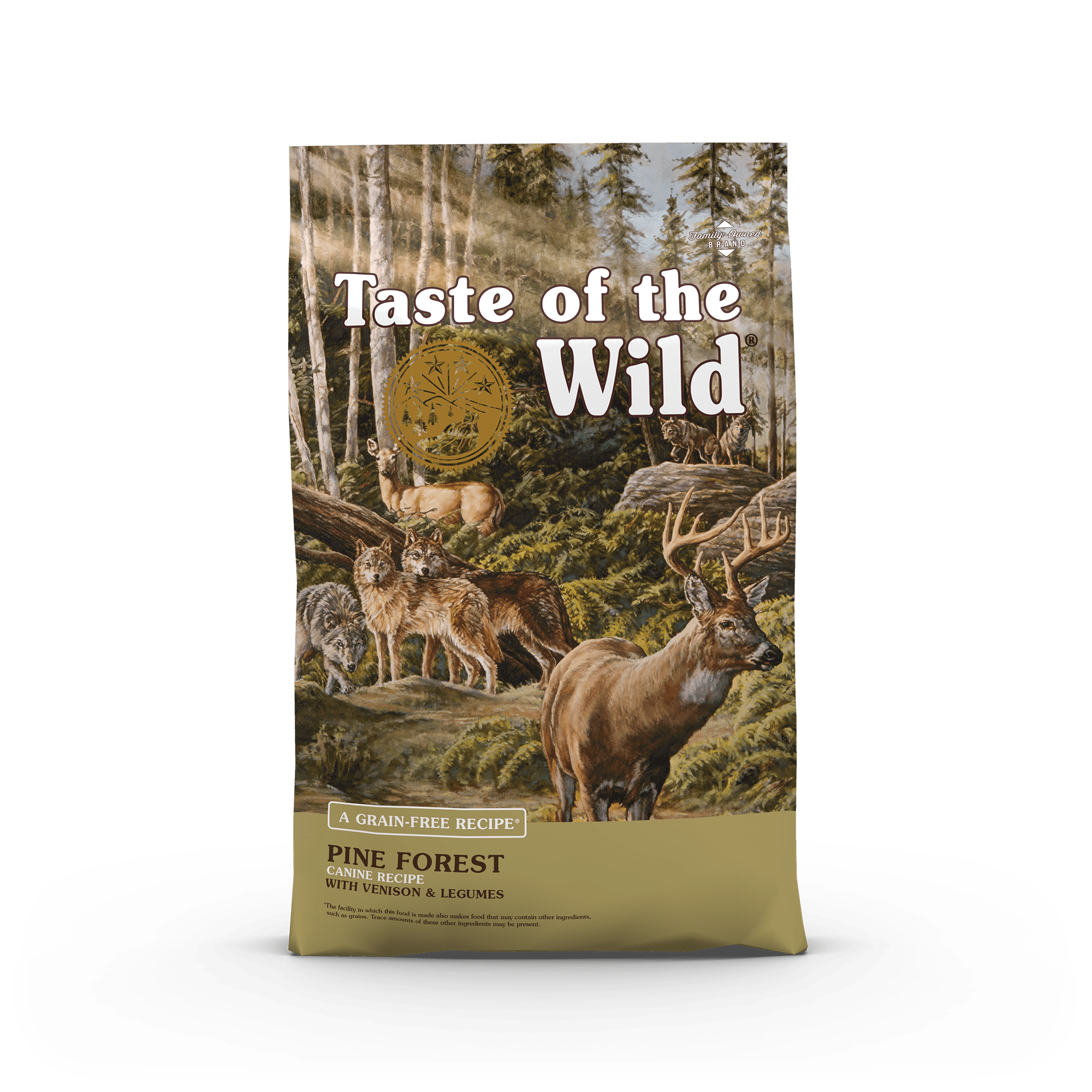 Taste of the Wild Grain-Free Pine Forest Canine Recipe with Venison & Legumes package