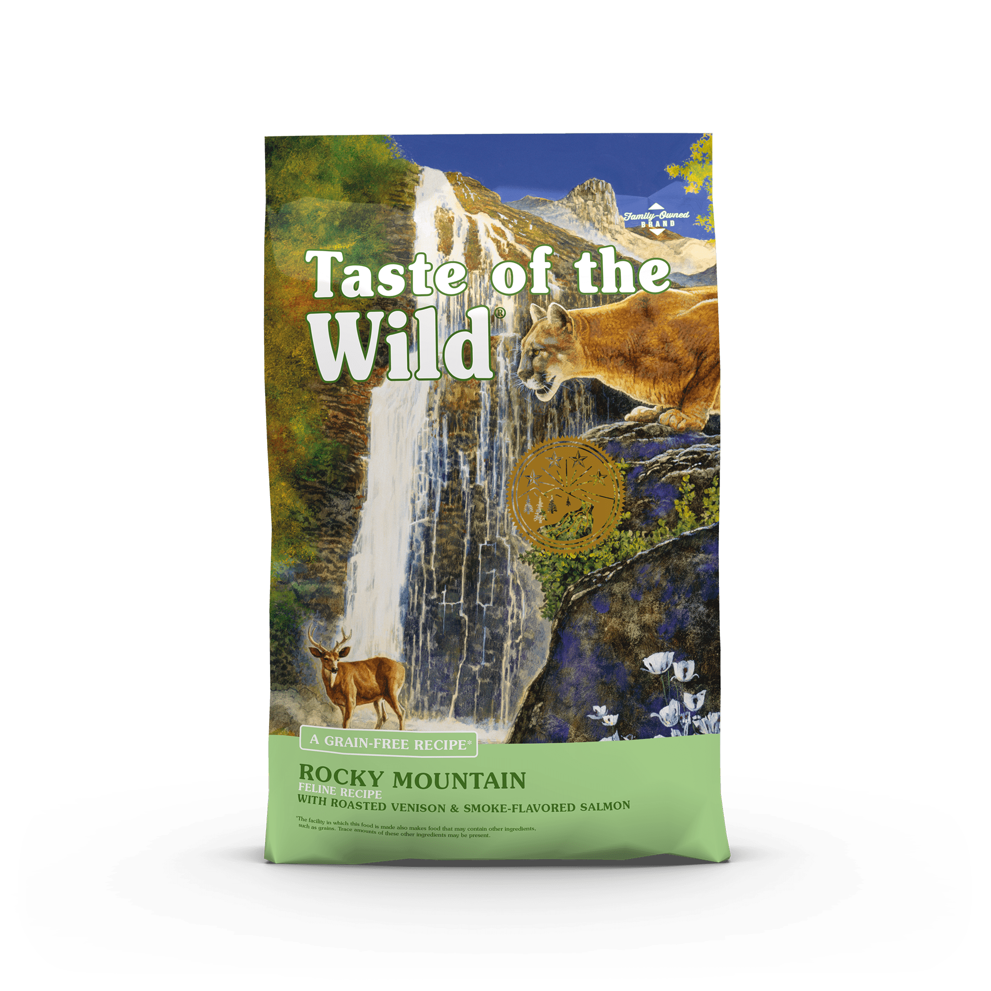 Taste of the Wild Grain-Free Rocky Mountain Feline Recipe with Roasted Venison & Smoke-Flavored Salmon package