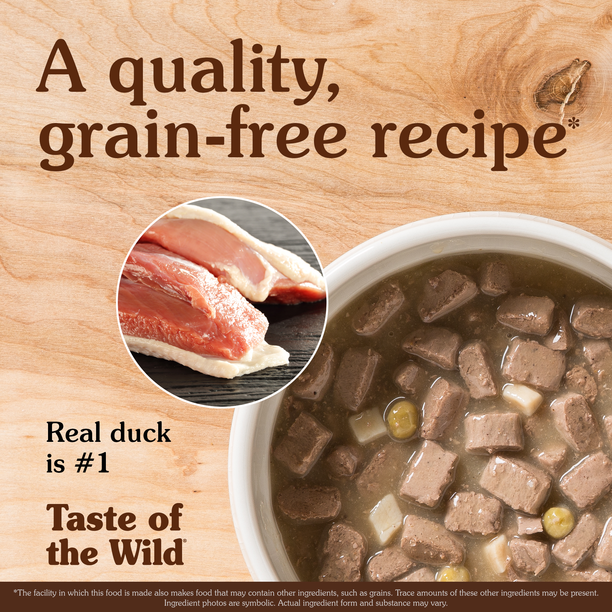 Wetlands Canine Recipe with Fowl in Gravy in a White Bowl | Taste of the Wild