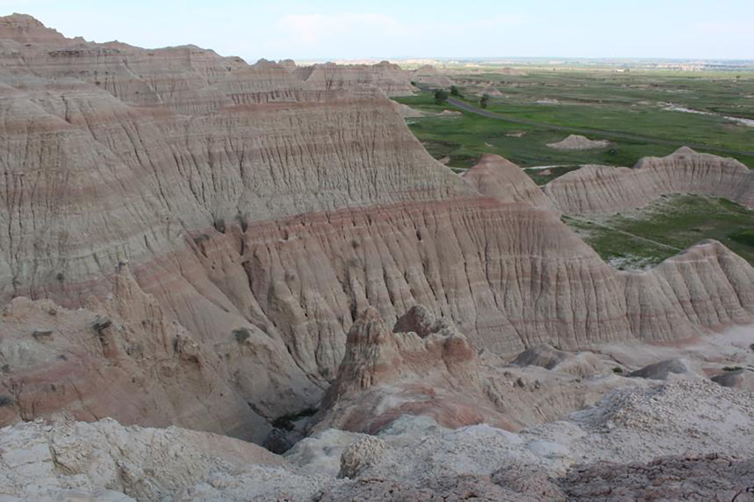 A close-up of Saddle Pass trail at the Badlands National Park.