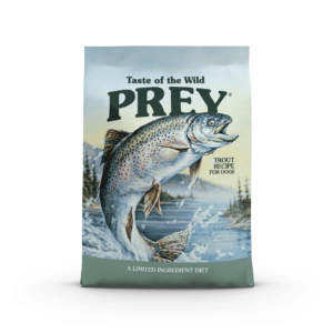 The front of a bag of Trout Limited Ingredient Recipe for Dogs.