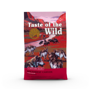 The front of a bag of Southwest Canyon Canine Recipe with Wild Boar.