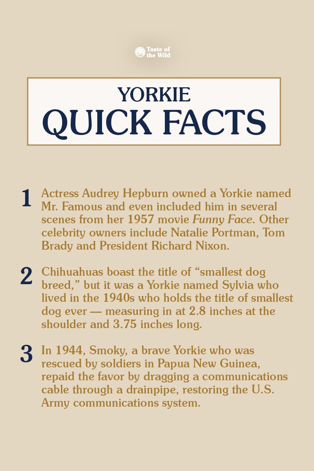 Yorkie quick facts.
